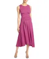 Santorelli Josie Sleeveless Midi Dress In Cotton Blend In Purple