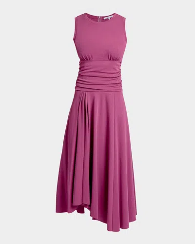 SANTORELLI JOSIE SLEEVELESS RUCHED MIDI DRESS