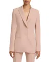 Santorelli Juno Double Button Jacket In Soft Stretch Crepe In Orange