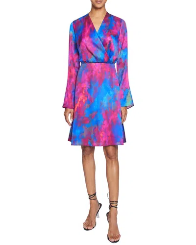 Santorelli Kayden Faux Wrap Dress In Multi