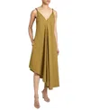 Santorelli Kourt Asymmetric Sleeveless Linen Blend Midi Billow Dress
