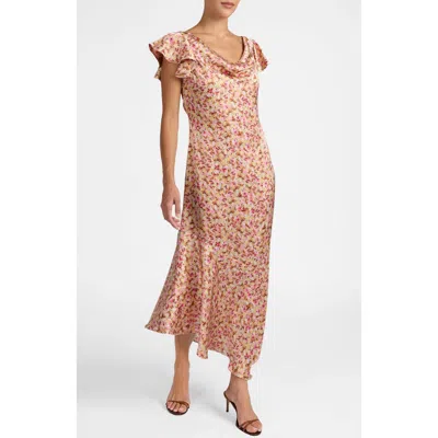 Santorelli Laurel Cap Sleeve Midi Dress In Multi