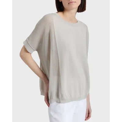 Santorelli Levi Short Sleeve Mesh Knit With Lurex In Beige