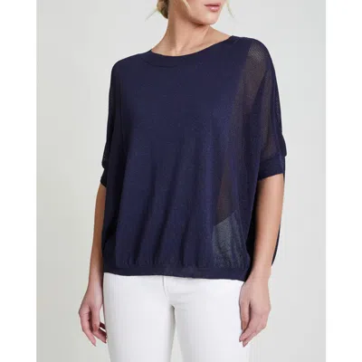 Santorelli Levi Dolman-sleeve Mesh Knit Sweater In Midnight