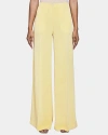 Santorelli Lily Wide Leg Pants With Slanted Side Pockets In Techno Crepe