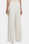 Santorelli Lily Soft Stretch Crepe Wide Leg Pant In Neutral