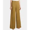 Santorelli Lily Wide Leg Pants With Slanted Side Pockets In Stretch Cotton