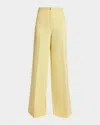 Santorelli Lily Wide Leg Pants With Slanted Side Pockets In Techno Crepe