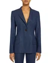 Santorelli Janelle Single-button Tailored Blazer In Space Blue