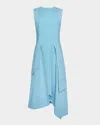 Santorelli Maddy Sleeveless High-low Midi Dress In Marine Blue
