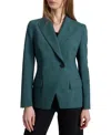 Santorelli Malli Single Button Wool Stretch Jacket In Green