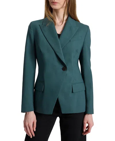 Santorelli Malli Single Button Wool Stretch Jacket In Green