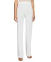 Santorelli Martina Straight Leg Pant With Side Zipper In Techno Crepe In Cream