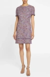 Santorelli Melania Short Sleeve Shift Dress In Gray