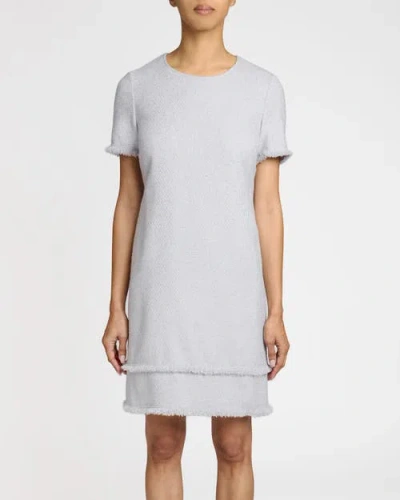 Santorelli Melania Short Sleeve Shift Dress In Gray