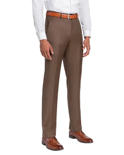 Santorelli Loro Piana Wool Regular Fit Dress Pants In Brown