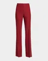 Santorelli Mid-rise Straight-leg Pants In Carmine Red