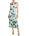 Santorelli Mira Sleeveless Floral-print Midi Dress In Multi