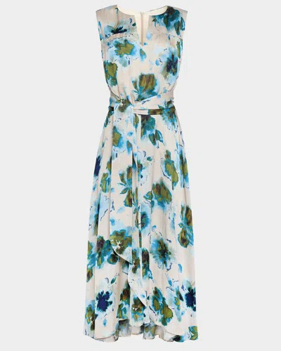 Santorelli Mira Sleeveless Floral-print Midi Dress In Multi