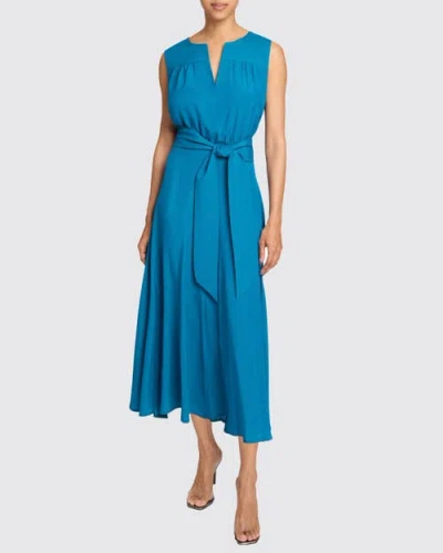 SANTORELLI SANTORELLI MIRA SLEEVELESS MIDI DRESS WITH HI-LO HEMLINE