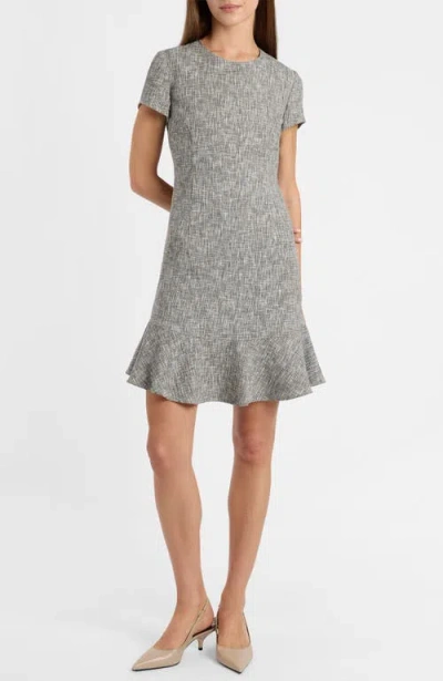 Santorelli Moira Cap Sleeve Flounce Dress In Gray