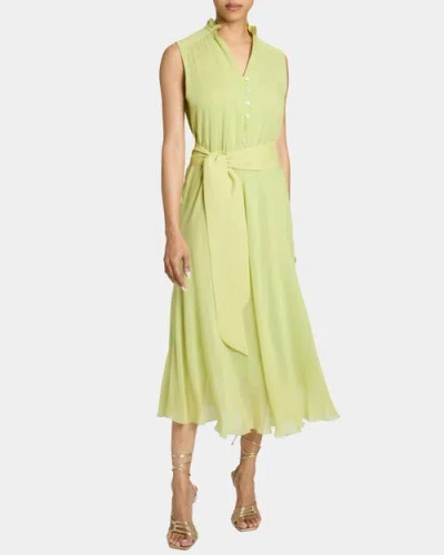 Santorelli Nirva Sleeveless Sleeveless Ruffle-neck Midi Dress