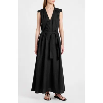 Santorelli Niu Cap Sleeve Maxi Dress In Black