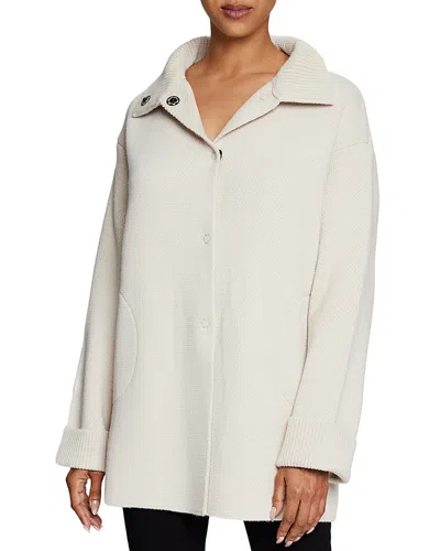 Santorelli Oversized Knit Coat In Creme