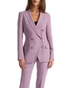 Santorelli Paco Double-breasted Six-button Jacket In Wool Stretch In Purple