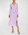 SANTORELLI PIPER COWL-NECK SILK CREPE DE CHINE MIDI DRESS