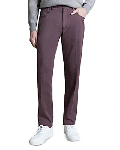 Santorelli Platinum Luigi Cotton & Cashmere Regular Fit Pants In Burgundy