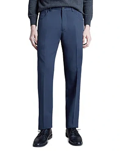 Santorelli Platinum Luigi Cotton & Cashmere Regular Fit Trousers In Navy