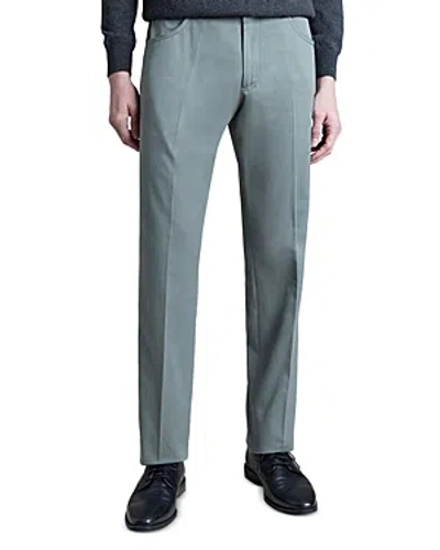Santorelli Platinum Luigi Cotton & Cashmere Regular Fit Pants In Sage