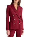 Santorelli Quinn Double Breasted Jacket In Lightweight Virgin Wool Stretch In Burgundy
