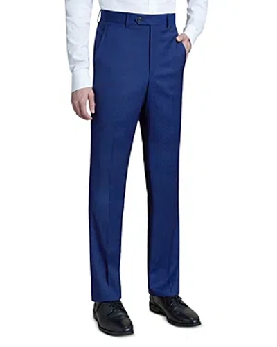 Santorelli Roma Broken Screen Regular Fit Dress Pants In Blue