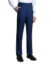 Santorelli Roma Mini Herringbone Regular Fit Dress Pants In Blue