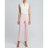 Santorelli Roma Straight Ankle Length Pant Solid Crepe In Petal Pink