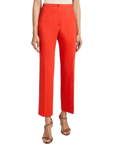 Santorelli Roma Straight Leg Ankle Pant In Stretch Cotton