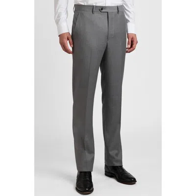 Santorelli Roma2 Super 130's Bi-stretch Wool Trousers In Gray