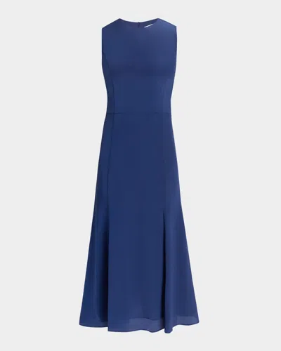 SANTORELLI ROSALIA SILK CREPE DE CHINE MIDI DRESS