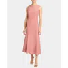 Santorelli Rosalia Sleeveless Midi Dress In Silk Crepe De Chine