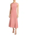 Santorelli Rosalia Sleeveless Midi Dress In Silk Crepe De Chine In Pink
