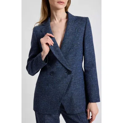 Santorelli Rowan Double Breasted Blazer In Blue