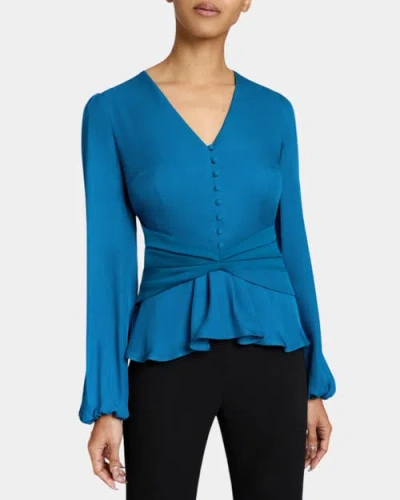 SANTORELLI SANTORELLI RUBY LONG SLEEVE BLOUSE WITH CINCHED WAIST