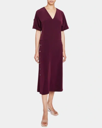 Santorelli Serafina Short Sleeve Midi Dress In Burgundy