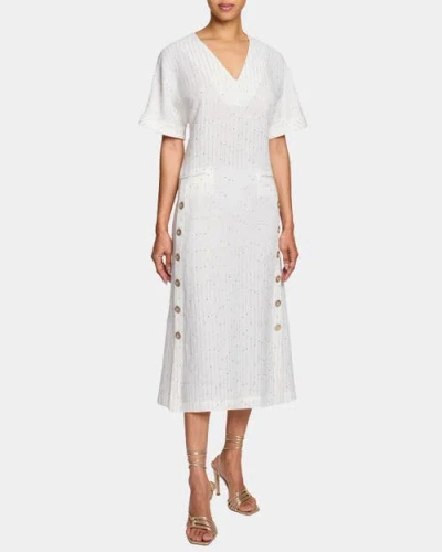 SANTORELLI SANTORELLI SERAFINA SHORT SLEEVE MIDI SHIFT DRESS