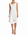 Santorelli Shirley1 Cowl-neck Asymmetric Dress In Ivory