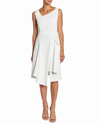 Santorelli Shirley1 Cowl-neck Asymmetric Dress In Ivory