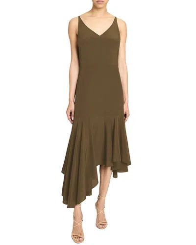Santorelli Silk A-line Dress In Green