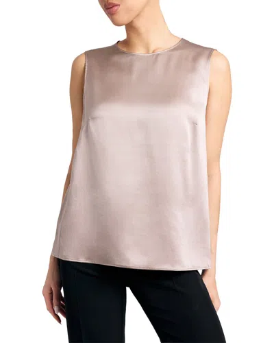 Santorelli Silk Demi Sleeveless Top In Pink
